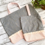 【1点限定】小さなさくらんぼレッスンバッグと上履き入れセット
