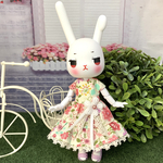 オビツ11  花柄ワンピース　クリーム