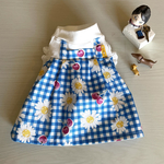 犬服　3S オーバーオール風デイジーチェリー　袖フリル付ワンピース