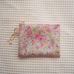 ◆Special Price◆★One side all skeleton mini pouch　 リバティ　テイタム　ピンク系　縮小柄　11×8.5cm　◆　パスケース　小物入れに