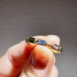【新入荷】天然水晶　多彩宝指輪／リング