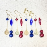 💙コットンパールアシンメトリーピアス☃️