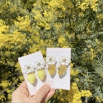 イエロー×いちご お花のピアス/イヤリング