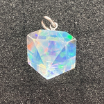 【JINガラス 気まぐれ試作室】ハイブリッド レインボーキューブ 万華鏡 1