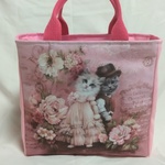 スクエアミニトートバッグ  猫柄