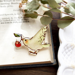 CHERRY-BIRD BROOCH
