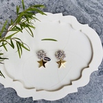 グレーの夜空　星　イヤリングorピアス