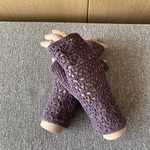 UVシルクコットンの透かし編み指なし手袋