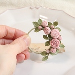 布花 小さな薔薇リースブローチ　660