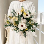 クラッチブーケＬ　107 アネモネミモザ　ウェディング　結婚式　パーティー　二次会　前撮り　プリザーブドフラワー　ドライフラワー