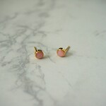 天然石　ピンクオパールのひとつぶピアス　4mm