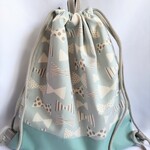 ランドセルの上から背負える ナップサック【リボン】くすみブルー