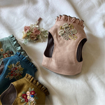 サイズ8 リネンフラワー刺繍　おめかし ハーネス　