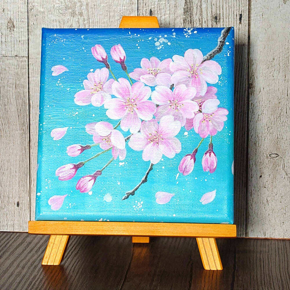 ミニ絵画 「桜」 - atelier kaza碧 | minne byGMOペパボ 国内最大級の
