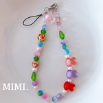ビーズストラップ🐰スマホストラップ🌼ハンドストラップ🍒春うさぎ/MIMI.