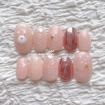 ꒰ 動物デザイン ꒱ うさぎ×桜ネイルチップ