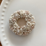 ビーズ刺繍くるみボタン（ヘアゴム/ブローチ）