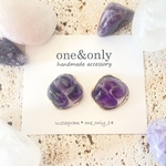 【再々販】アメジスト　stoneピアス／イヤリング