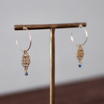 lace lamp pirce (lapis lazuli)　⁂　ピアスのみ　小ぶり　華奢　透かし　ラピスラズリ　天然石　青　レース
