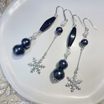 🖤コットンパールアシンメトリーピアス☃️