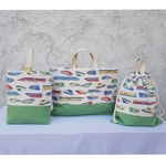 【完成品】男の子★入園入学セット★電車 しんかんせん 【レッスンバッグ＆上履き入れ＆体操服（おきがえ）巾着】