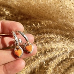（✖︎イヤリング変更不可）《silver925》orange spiny shell ❁ heart hoop earrings ✴︎