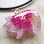 ◇859　🐷こぶたとローズクオーツのネックレス🌹