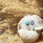 12〜14号【◎サイズ調整可】《silver925》Australian opal×turquoise✴︎2 stone ring ❁