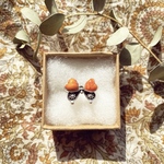 11〜13号【◎サイズ調整可】《silver925》orange spiny oyster✴︎flower×heart ring ❁