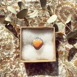 11号【✖︎サイズ調整不可】《silver925》orange spiny oyster✴︎flower×heart ring ❁