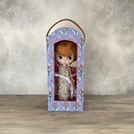 ブライス用ドールバッグ（ドーム型）インド綿ブルー&ピンク