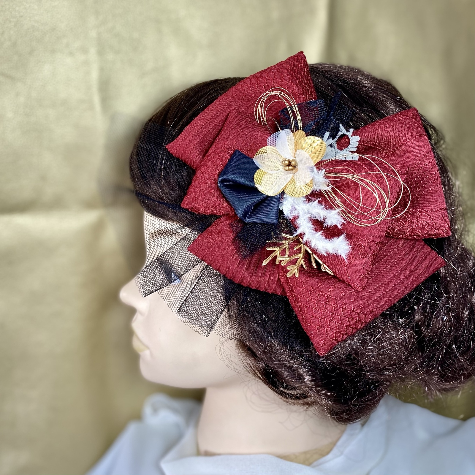 ❁︎きくこ様❁︎ 卒業式 髪飾り トーク帽 モダン花 帯重ねシリーズ