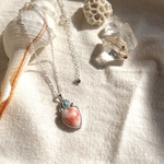 《silver925》pink coral ❃ heart necklace ✴︎