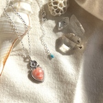 《silver925》pink coral ❃ heart necklace ✴︎