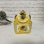 リュック型がま口ポーチ＊ひまわり柄🌻