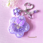 レジン・お花シェイカーキーホルダー・パープル