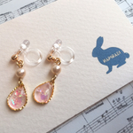 きらきらしずくとチェコビーズのイヤリング