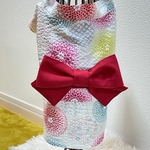 ★新作★⭐︎犬服⭐︎浴衣 女の子用 花柄 リップル ホワイト