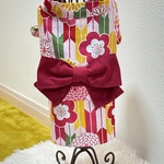 ★新作★⭐︎犬服⭐︎浴衣 女の子用 お花柄〈RED〉