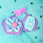 💙水色のお花とウサ💜