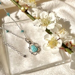 　《silver925》turquoise × flower ❃ necklace✴︎