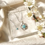 《silver925》turquoise × flower ❃ necklace✴︎