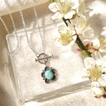 《silver925》turquoise × flower ❃ necklace✴︎