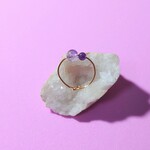 寄り添うアメジスト 天然石 ピンキーリング