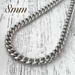 8mm 喜平 ステンレスネックレス 中折れタイプ ステンレスチェーン 金属アレルギー対応 