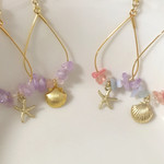 天然石パステルピアス  金属アレルギー対応