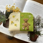 🐻felt  de patchworkテディベアのポーチ🐻