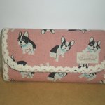 長財布　フレンチブルドッグ　ピンク