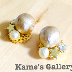 ＊初回お試し価格＊星とパールのビジユピアス(イヤリング)＊