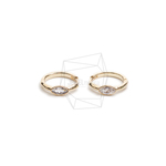 ERG-2365-G【2個入り】ラウンドCZワンタッチ ピアス,Round One touch Post Earring